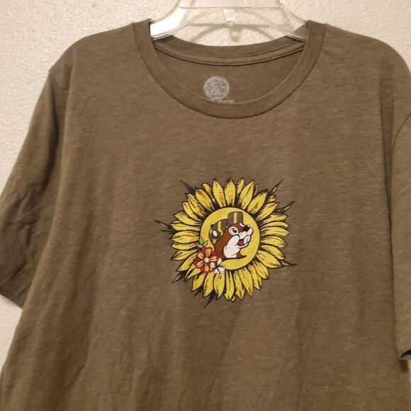 Bucees Buc-ee’s Be Happy Sunflower T-shirt Adult Unisex Large Olive Green - Picture 11 of 12